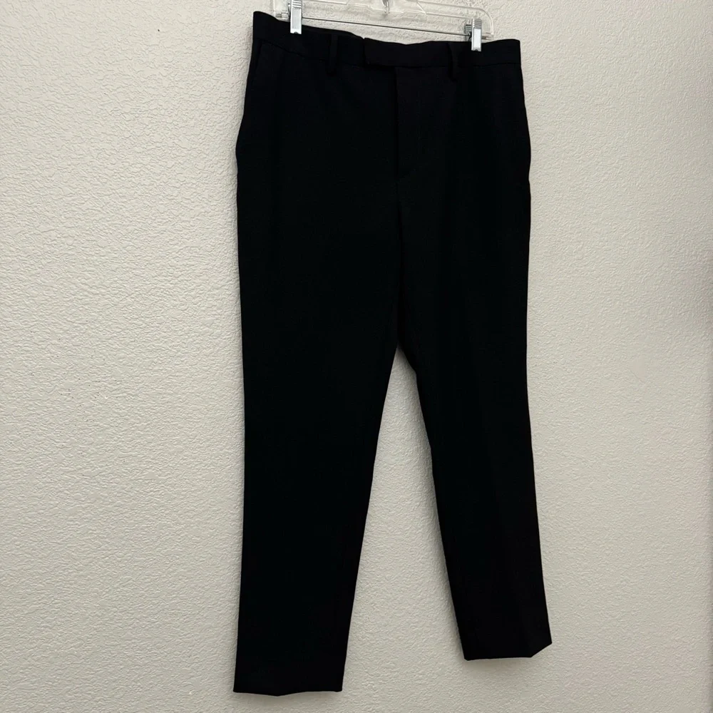 Banana Republic Modern Classic‎ Plain Weave Suit Trouser Pants Black Size 33x30